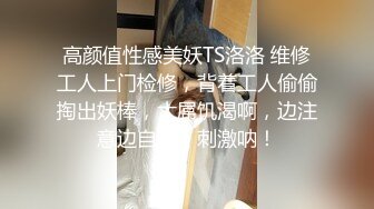 高颜值性感美妖TS洛洛 维修工人上门检修，背着工人偷偷掏出妖棒，大屌饥渴啊，边注意边自慰，刺激呐！