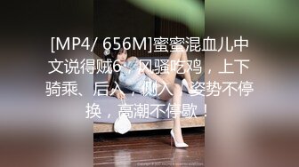 [MP4/ 656M]蜜蜜混血儿中文说得贼6，风骚吃鸡，上下骑乘、后入，侧入，姿势不停换，高潮不停歇！