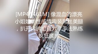 [MP4/ 461M] 像混血的漂亮小姐姐，性感情趣装黑丝美腿，扒开内裤扣骚穴，手法熟练疯狂揉搓