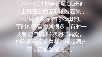 驯化一只注册会计师OL母狗，上班在公司无聊的发着呆，下班后变成标准的K9母狗。平时狗子自摸就很多，有时一天都能自摸3 4次阴蒂高潮。狗狗遛弯后求着爹主玩双洞齐开，精彩慢慢放。。