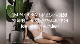 [MP4/ 998M] 私密大保健男技师的手法太娴熟把年轻少妇摸的受不了主动啪啪