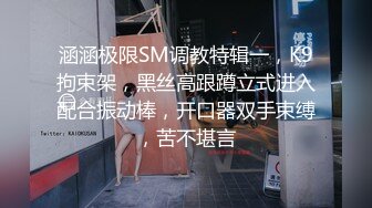 涵涵极限SM调教特辑一，K9拘束架，黑丝高跟蹲立式进入配合振动棒，开口器双手束缚，苦不堪言