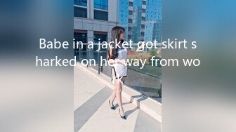 Babe in a jacket got skirt sharked on her way from work