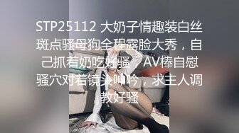 STP25112 大奶子情趣装白丝斑点骚母狗全程露脸大秀，自己抓着奶吃好骚，AV棒自慰骚穴对着镜头呻吟，求主人调教好骚