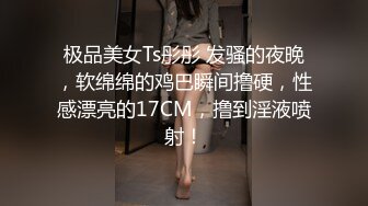 极品美女Ts彤彤 发骚的夜晚，软绵绵的鸡巴瞬间撸硬，性感漂亮的17CM，撸到淫液喷射！